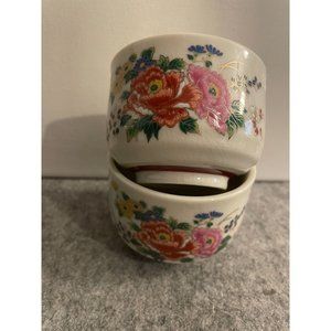 2 Vintage Asian Inspired Tea Cups  # 1491